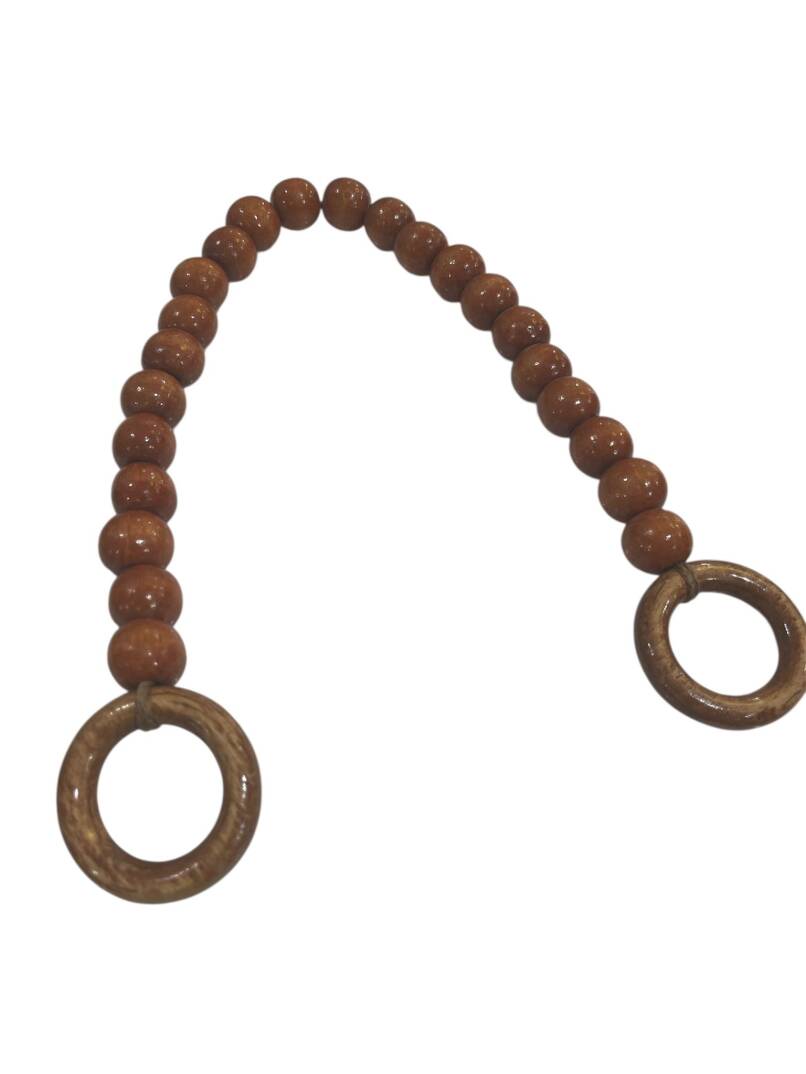 Ahşap Boncuklu Çanta Sapı – Naturel (1 Adet) - 3