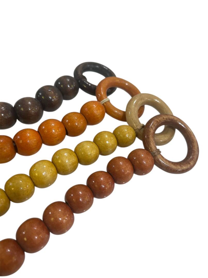 Ahşap Boncuklu Çanta Sapı – Naturel (1 Adet) - 5