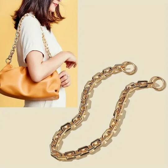 Akrilik zincir dikdörtgen  model çanta sapı 43 cm (adet) - 3