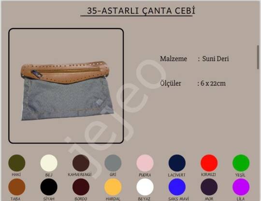 Astarlı çanta cebi tek 6x22 - 2