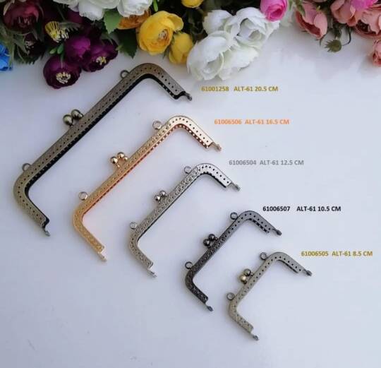 Delikli Metal Çanta Bursu 16.5 cm antrasit